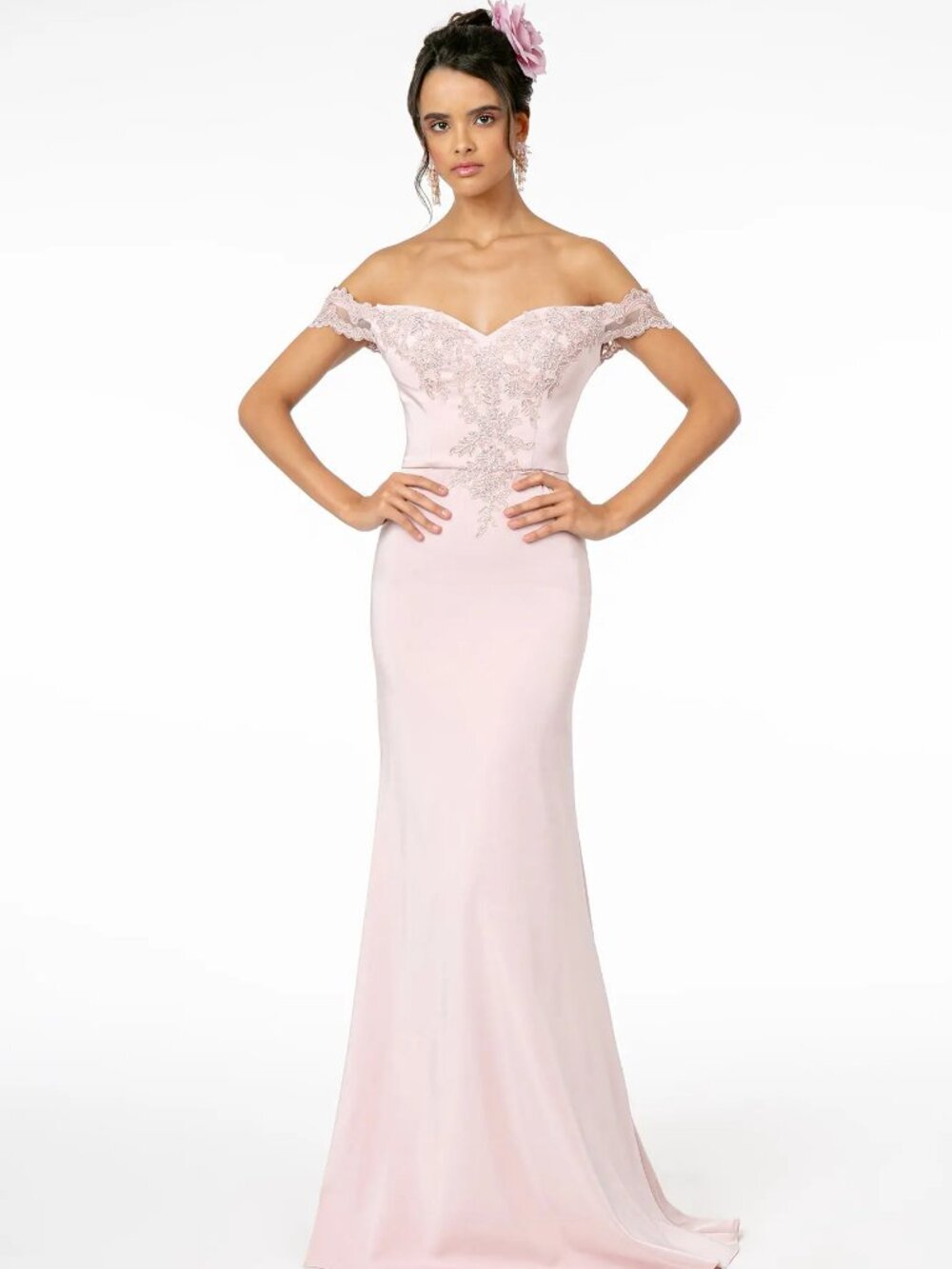 NEW MAUVE Jersey & Mesh Sweetheart Prom Gown Floor Length GL2958